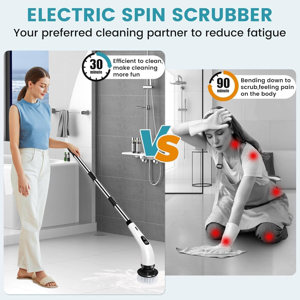 9-in-1 Cordless Electric Spin Scrubber — Clean Smarter, Not Harder
