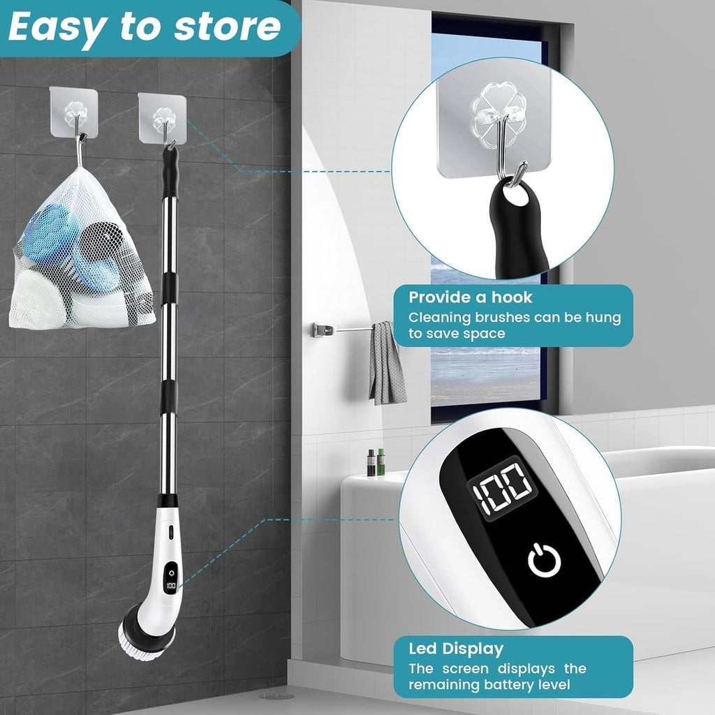 9-in-1 Cordless Electric Spin Scrubber — Clean Smarter, Not Harder