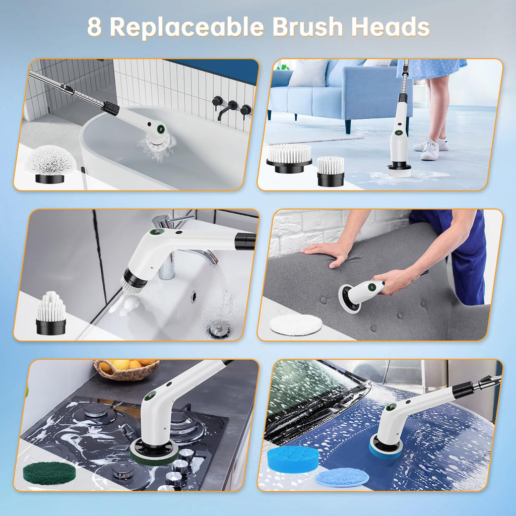 9-in-1 Cordless Electric Spin Scrubber — Clean Smarter, Not Harder
